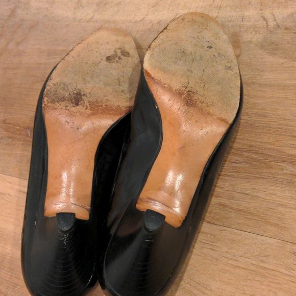 Made in Italy vintage Sesto Meucci leather black red white kitten heels - Picture 6 of 6